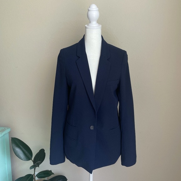 Joie Mehira B Crepe Navy Blazer 8 - Picture 1 of 12